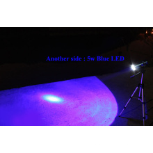 Weiß &amp; Blau LED Wiederaufladbare Fischen Licht Lampe Fackel Stativ Dual Lichtquelle